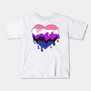 Melting Genderfluid heart Kids T-Shirt